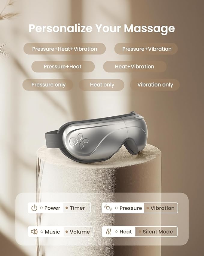RENPHO Eyeris 2 Eye Massager with Heat and Cooling, Birthday Gifts for Mom Dad Women Men Heated Eye Mask for Reduce Strain Improve Sleep