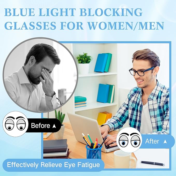Jerify 18 Pack Blue Light Glasses for Women Men, Bluelight Blocking Glasses for Computer Reading Phone Screen Gaming TV