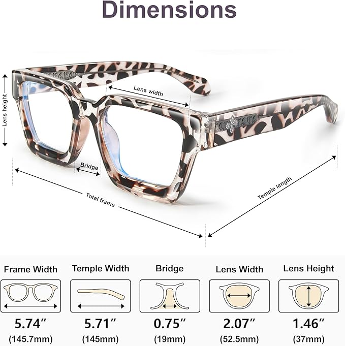 VISOONE 2 Pack Blue Light Blocking Glasses Rectangle Frame and Chic Preppy Look for Women Men RIVER