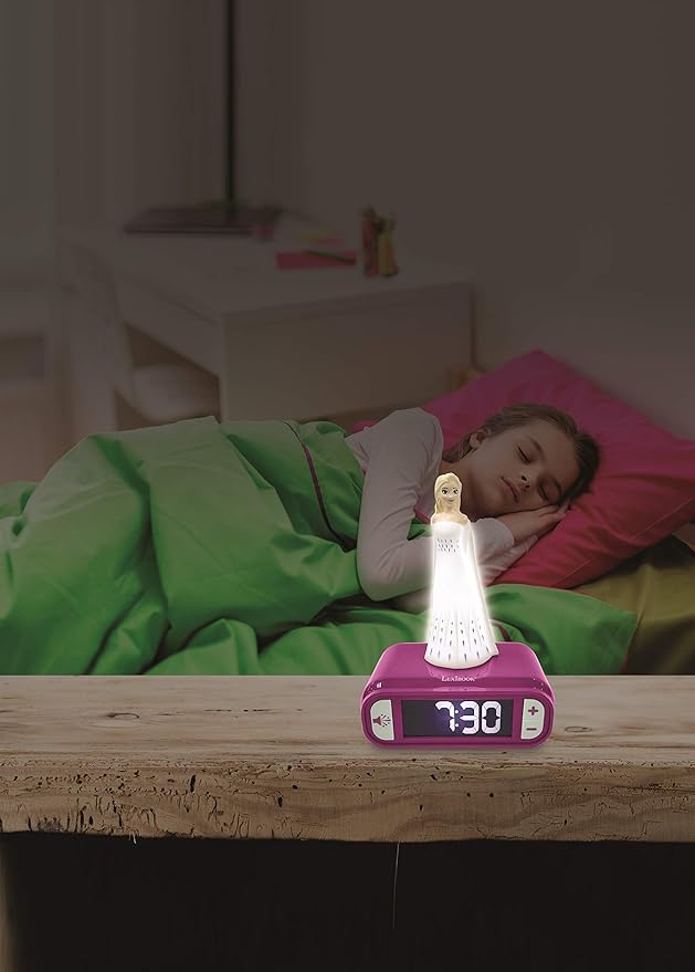 LEXiBOOK - Disney Frozen 2 Elsa Digital Alarm Clock for Kids with Night Light and Snooze, Childrens Clock, Luminous Elsa, Frozen Sound Effects, Blue Colour - RL800FZ