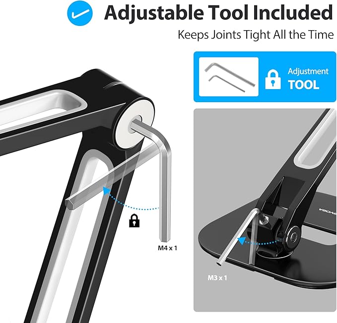 AboveTEK Tablet Stand, Multi-Angle Adjustable iPad Stand Holder, 360° Swivel Tablets Stand Aluminum Desk Mount Fits 4”-11"(Diagonal) iPad/mini/Air/Pro for Business Kiosk Office – Black
