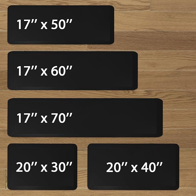 1" Extra Thick Anti Fatigue Floor Mat 40" L x 20" W,Kitchen Mat, Standing Desk Mat,140D Advanced PU Foam Ergonomic Comfort at Home, Office, Garage, Sink (Chocolate)