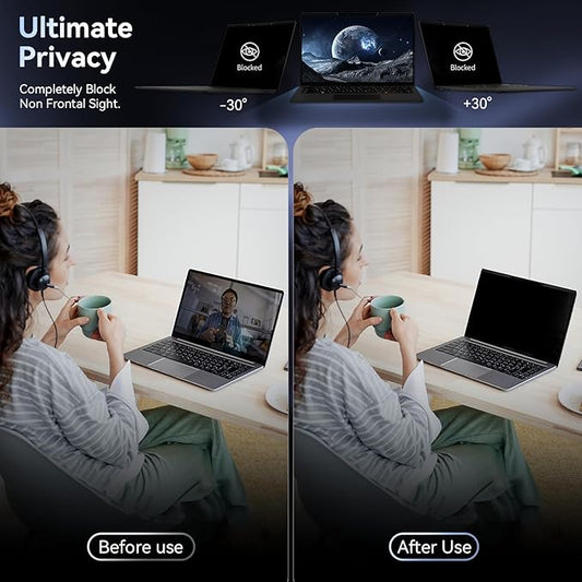 Magnetic 13.3 Inch Laptop Privacy Screen for 16:10 Computer Monitor, Removable Anti Glare Blue Light Filter Protector, 13 In Privacy Shield Compatible with Lenovo Hp Dell Acer Asus Thinkpad Envy Xps