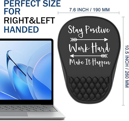 Ergonomic Mouse Pad Wrist Support, with Memory Foam & Non-Slip PU Base, Comfortable Massage Design Mouse Pad Relieve Wrist Fatigue&Pain, Suitable for Computer, Office and Home(04Inspirational Quote)
