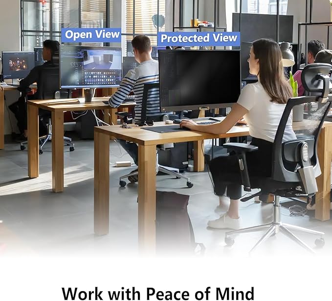 2 Pack Computer Privacy Screen Shield Compatible for 23.6/23.8/24 Inch 16:9 Widescreen Desktop Monitor - Anti Glare & Blue Light Filter - Hanging Design for Easy On/Off