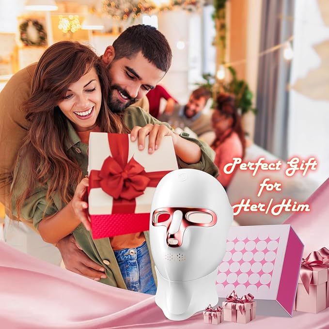 Red Light Therapy Mask for Face,Cordless LED Face Mask Light Therapy with Neck Device,USB C Rechargeable,Infrared Light Therapy Mask for Home Working Travel Yoga Sleep.