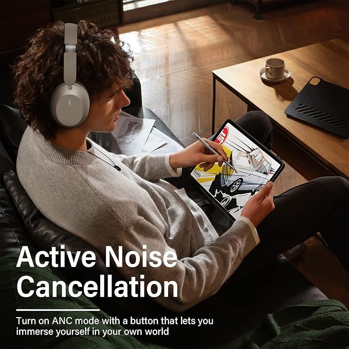 Y05 Bluetooth Headphones Wireless Over Ear with Microphone 48 Hours Playtime, High Sound Quality Foldable Soft Earpads Earphones for Travel - Starlight