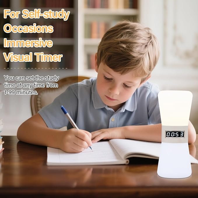 LED Visual Timer Hourglass - Rechargeable Digital Countdown ADHD Timer for Kids & Adults (1-99 Mins Adjustable), Time Flow Simulation with Time Management for Classroom,Kitchen,Room,Home