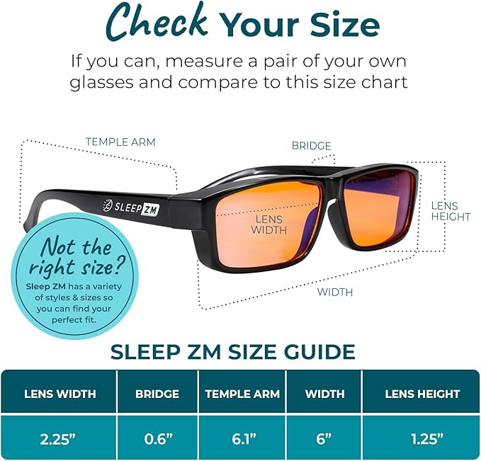 Fit Over Blue Light Glasses for Computer, TV, Gaming Improve Sleep by Naturally Producing Melatonin for Women + Men