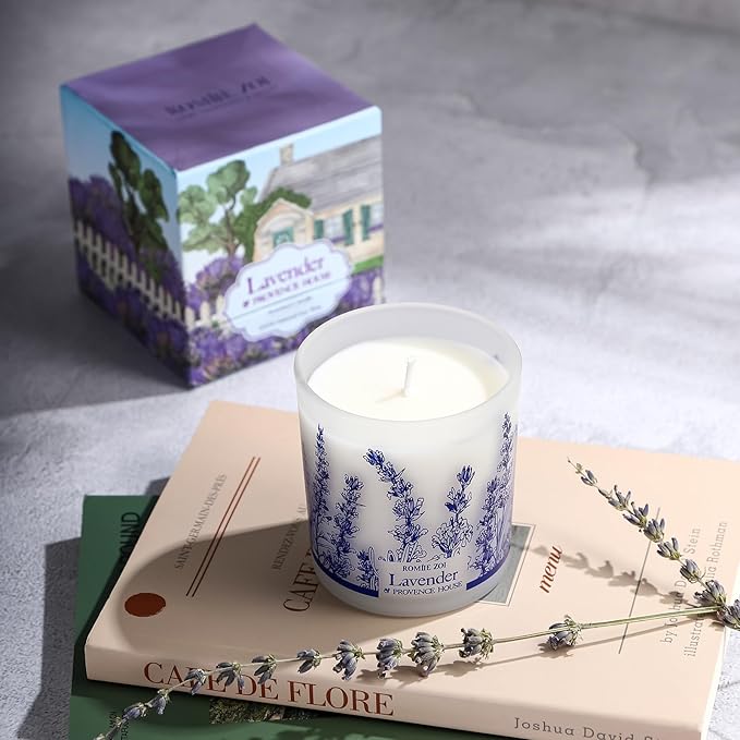 Scented Candle - Lavender & Rosemary- 6oz Aromatherapy Soy Wax Jar Candle for Home, Gifts for Women - 170g