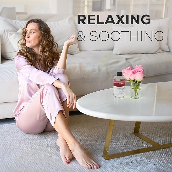 Aroma Country Ruh Gulab Diffuser Oil - Luxury Essential Oils for Diffuser Refill & Air Freshener Room Spray - Long-Lasting & Natural Home Fragrance, Damask Rose Scented Oil for Diffusers (8.5 Fl. oz)