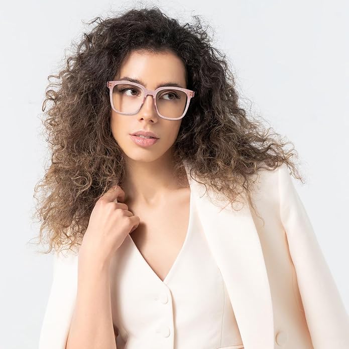 PANNER Oversized Square Blue Light Blocking Glasses for Women Men Anti Glare Reduce Eyestrain Computer Glasses