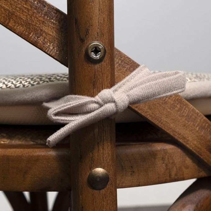 Chair Cushion Memory Foam Pads with Ties Honeycomb Pattern Slip Non Skid Rubber Back Rounded Square 16" x 16" Seat Cover