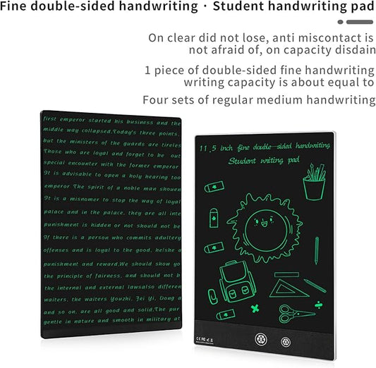 LCD Writing Tablet, 11.5in Double Display Erasable Reusable Electronic Drawing Pads, Electronic scratchpad for Kids and Adults Black