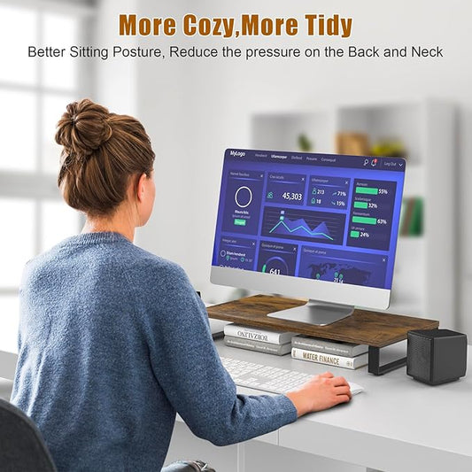 Ywin Monitor Stand Riser, Computer Monitor Stand for Desk Laptop Riser Underneath Storage for Office, Home and School, Large Size 23.6''L x 15.7''W