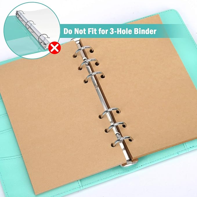 A5 Refill Paper, 280 Pages A5 Loose Leaf Paper 6 Hole Notebook Refills for 6 Ring Refillable Binder Notebook Planner Diary Journals Painting Personal Organiser-Blank Pages