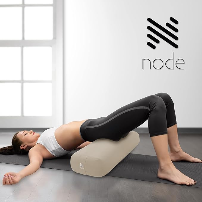 Yoga Meditation Cushion, 25" x 12" Rectangular Bolster with Organic Cotton Cover