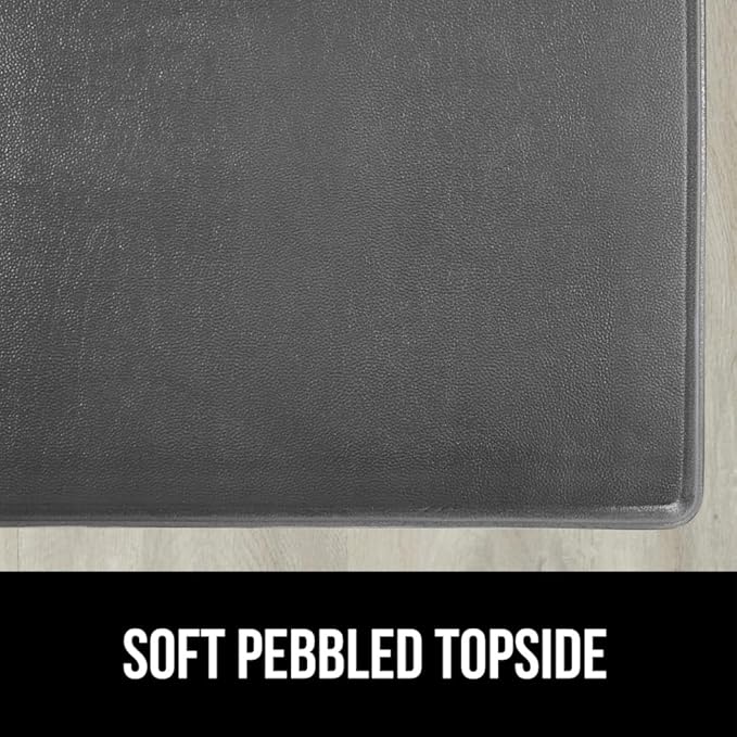 GORILLA GRIP 2 Pack Comfortable Cushioned Kitchen Mats for Floor, 17x24 + 17x48, Waterproof, Stain Resistant, 1/2 Inch Thick Soft Ergonomic Standing Desk Anti Fatigue Mat, Foam Supports Feet, Charcoal