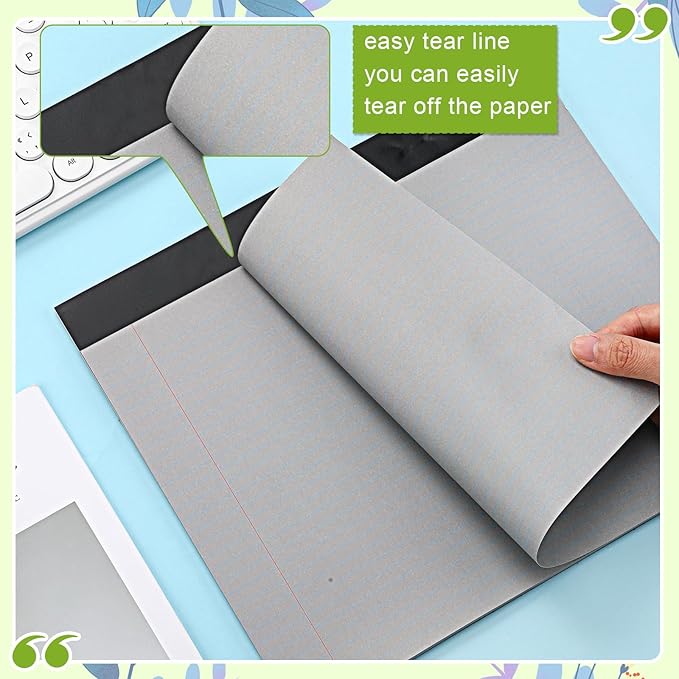 Lincia 6 Pcs 11" x 9.5" Legal Pads College Ruled Notepad Landscape Notebook Horizontal Lined Notebook 80 Gsm Assorted Colors Paper Pastel Writing Pads for School Office, 40 Sheet (Natural Color)