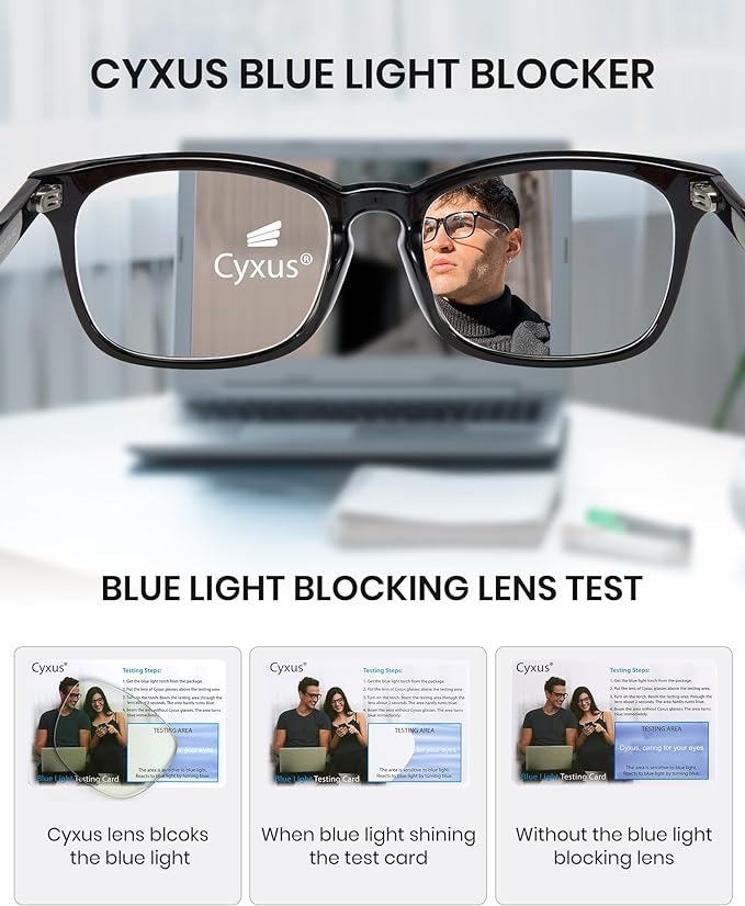 Cyxus Blue Light Glasses for Men Women Reduce Eye Strain UV Blocking for Computer Screen 8082