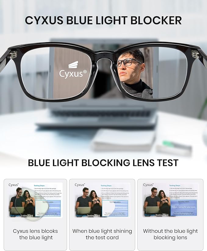 Cyxus Blue Light Glasses for Men Women Reduce Eye Strain UV Blocking for Computer Screen 8082