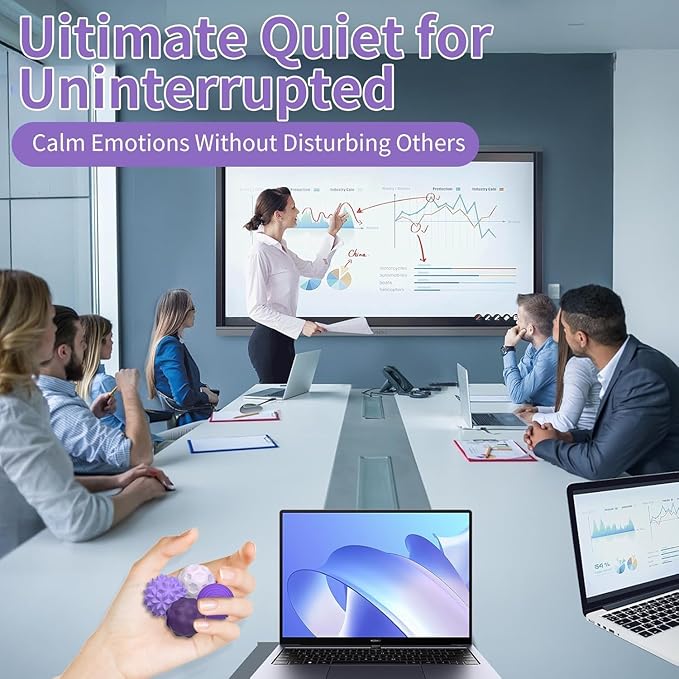 Magnetic Sensory Fidget Balls (8PCS), Weighted Magnet Balls Fidget Toys for Teens Adult ADHD Autism Anxiety, Quiet Stress Relief Office Desk Gadgets, Hand Therapy Sensory Toy Items Gift (Purple)