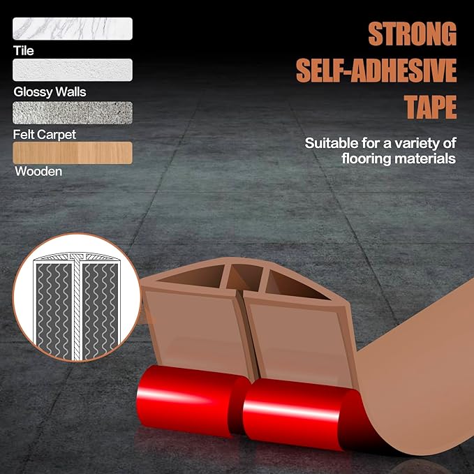 Floor Cord Cover Self Adhesive Cord Hider,3.3FT Cable Management, Extension Strip Protector for Wires, Prevent Cable Trips for Offices, Gyms, Exhibitions Cavity:0.39"(W) x 0.27"(H) Brown