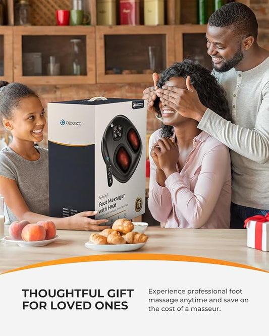 Relaxation Gifts for Women Men Mom Dad, 2025 Upgrade Shiatsu Foot Massager with Heat, FSA Eligible Feet Massager for Plantar Fasciitis & Neuropathy, Adjustable Modes & Compression, Remote Control