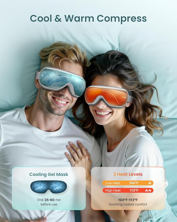 RENPHO Eyeris 2 Eye Massager with Heat and Cooling, Birthday Gifts for Mom Dad Women Men Heated Eye Mask for Reduce Strain Improve Sleep
