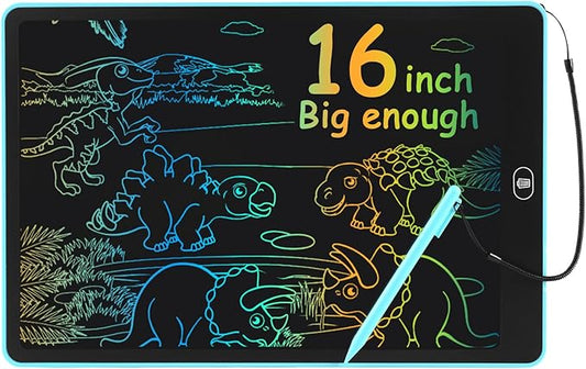 16 inch LCD Writing Tablet for Kids Adults,Colorful Drawing Pad Doodle Board School Supplies Christmas Gifts Toys for Girls Boys 3 4 5 6 7 8 Year Old Girl Boy Birthday Gift Ideas (Blue)