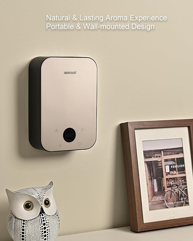 Waterless Oil Diffuser - Pure Essential Oil Diffuser with App Control - 150ml/1700 Sq.Ft. Coverage for Effective Aromatherapy in Home/Office/Hotel (Black Gold)