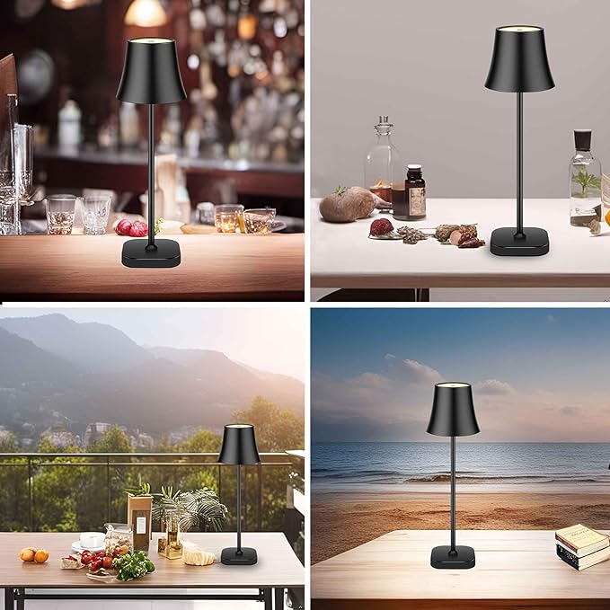 Table Lamps for Living Room Set of 2: Bedside Lamps for Nightstand: 5400mAh 72 Hours Battery Operated Rechargeable Cordless Table Lamp for Bedroom LED Dimmable Wireless Touch Desk Lamp