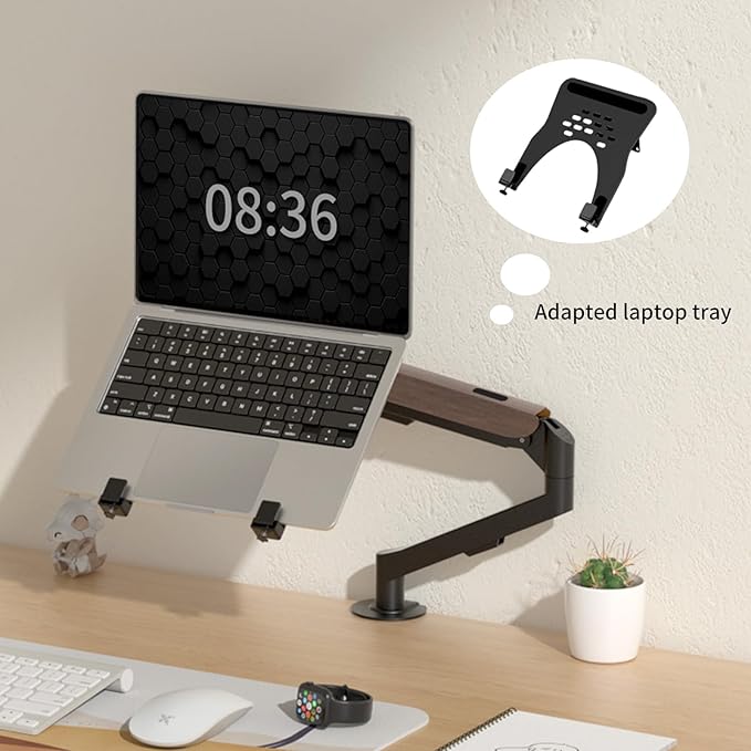 Monitor Mount Gas Spring Arm Desk Fully Adjustable Bracket Fits 17 20 22 23 24 26 27 30 32 34 inch, Weight Capacity up to 19.8 lbs M5B-M