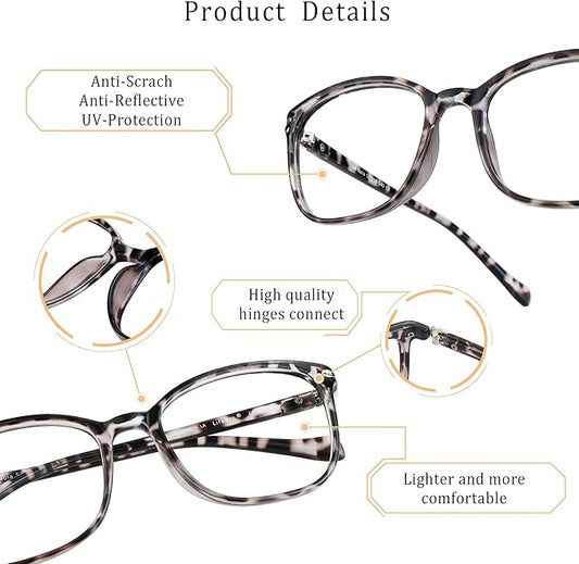 LifeArt Blue Light Blocking Glasses, Anti Eyestrain, Computer Reading Glasses,TV Glasses for Men and Women