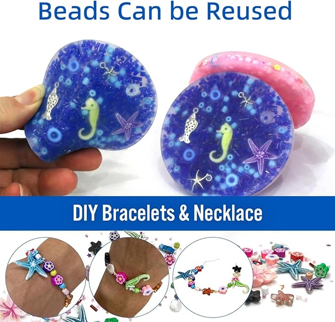 2 Pack Stress Relief Fidget Pads 8.5cm with 2 Bundled Cables Storage Box - Soft Silicone Finger Anxiety Relief Toys for Adults Kids 3.35"x3.35"