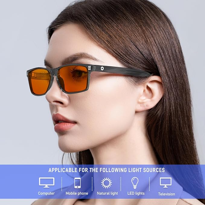 ANYLUV Blue Light Glasses Men Woman, Blue Light Blocking Glasses for Computer Gaming, Eye Strain Relief Eye Protection