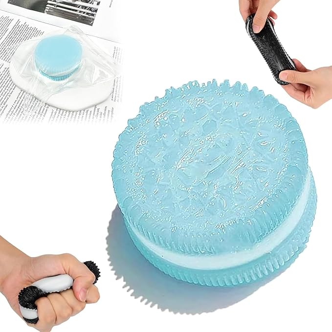 Squishy Fidget Toys,Handmade Silicone Stress Squishy Toy,Ultra-Soft Decompression Venting Toys,Perfect Desk Accessory for Stress Toys(Blue)