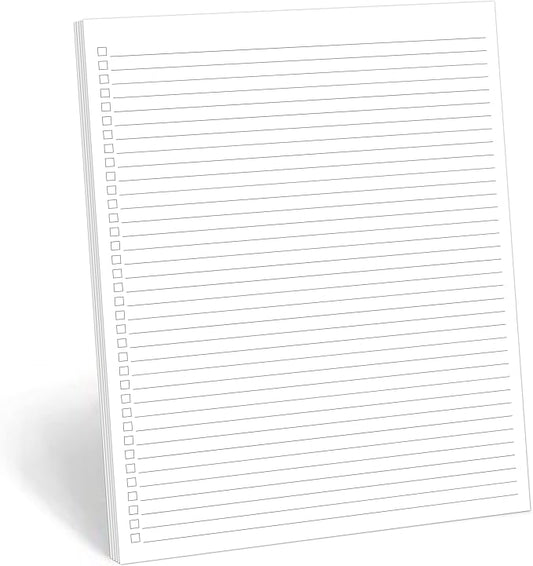 321Done Checklist To Do List Notepad - 50 Sheets (8.5" x 11") To-Do Checklist Tear Off Planning Pad, Large Letter Size - Made in the USA - Plain Gray