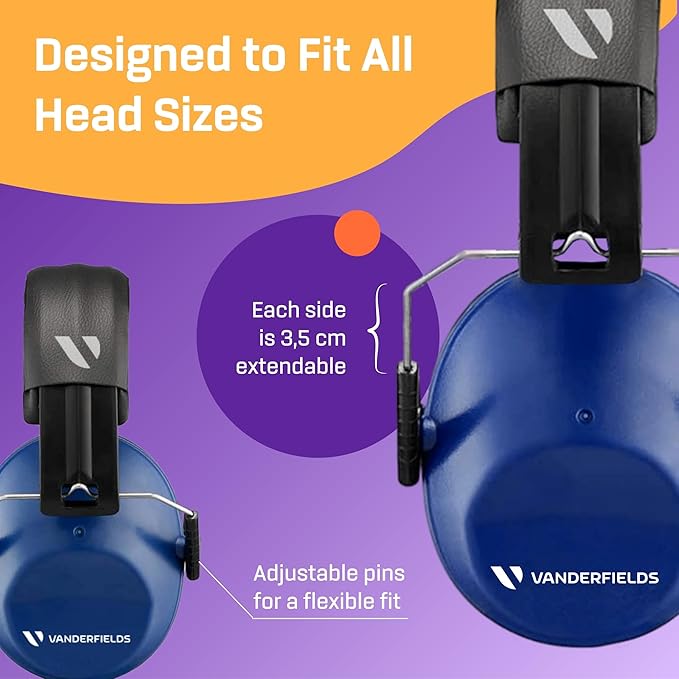Vanderfields Hearing Protection Headphones - 26dB - Range Shooting Ear Protection - Noise Cancelling Ear Muffs for Adults