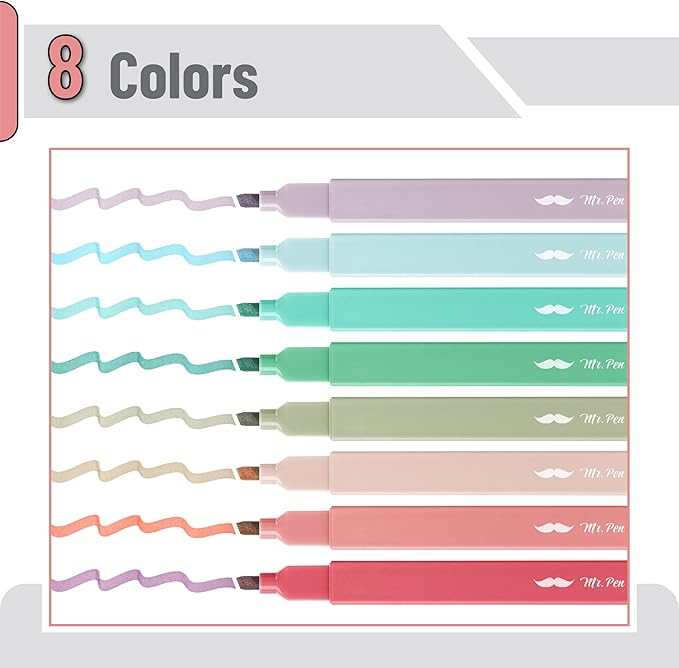 Mr. Pen- Aesthetic Highlighters, 8 Pack, Chisel Tip, New Vintage, Cute Highlighters Assorted Colors, Back to School Supplies