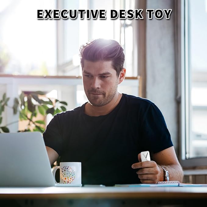 Magnetic Fidget Slider, EDC Fidget Toys for Adults, Home Office Executive Desk Toy Stress Relief Toy, Ideal Gifts for ADHD, ADD & Autism (Silver 2.0)