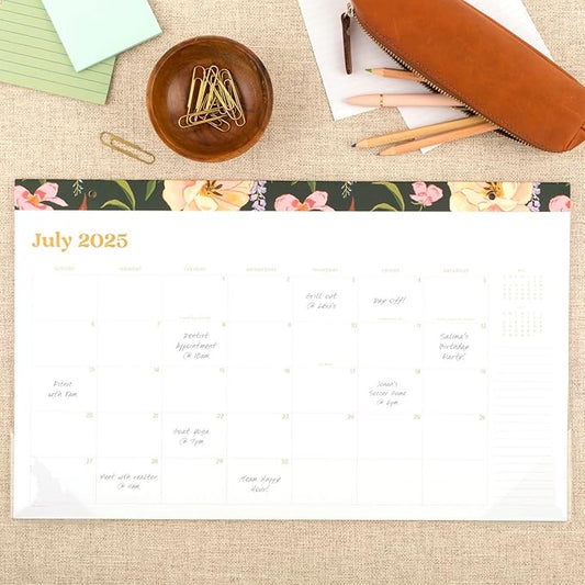 Cambridge Desk Calendar 2025-2026 Academic, Pen+Pillar, Monthly Desk Pad, 17-3/4" x 11", Compact, Tulip (PP13-705A)