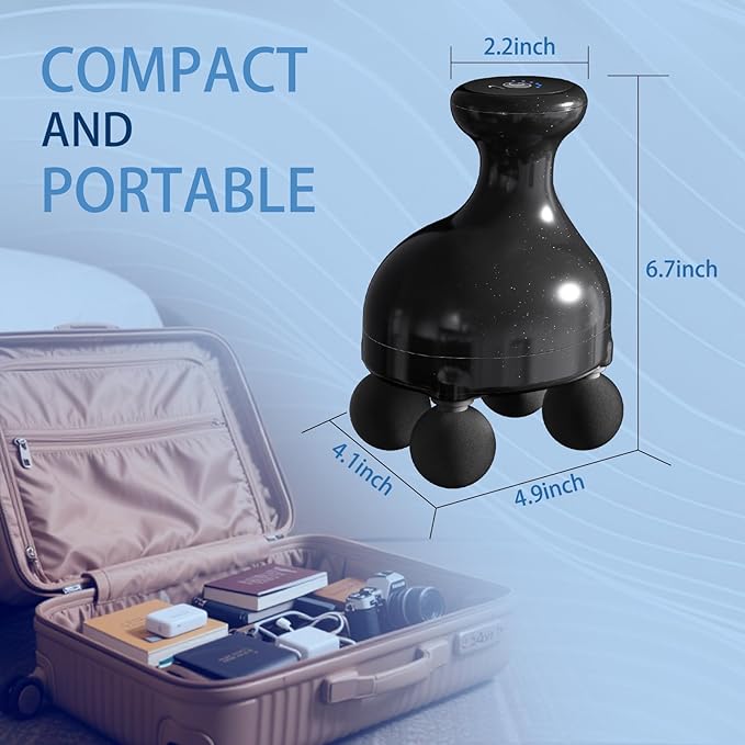 DEITY 4 Heads Handheld Massage Gun Deep Tissue, Electric Body Massager, Percussion Muscle Massager for Easing Shoulder and Back Tension, Perfect Gifts for Man Women, Black