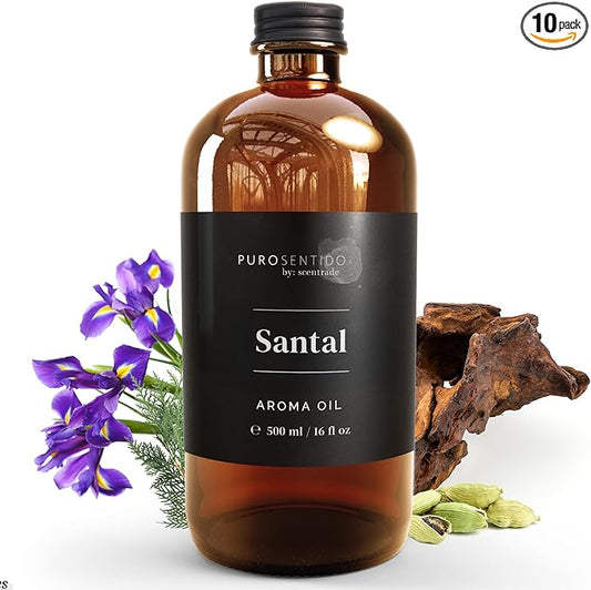 PuroSentido Santal Diffuser Oil – Luxury Hotel-Inspired Aroma with Sandalwood, Violet & Amber – Premium Fragrance Oil for Aromatherapy – Diffuser and Humidifier Compatible (500 ml/16 Fl Oz)
