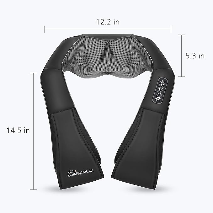 Snailax Shiatsu Neck and Shoulder Massager - Back Massager with Heat, Deep Kneading Electric Massage Pillow for Neck, Back, Shoulder,Foot,Body