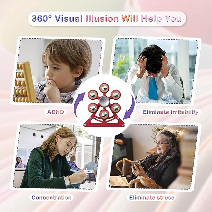 Desk-Fidget-Toys for Ferris-Wheels-Spinner: 4mins Metal Kinetic-Spinner Cool-Gadgets for Office Home School Christmas, EDC-Toy ADHD Tools Cool-Stuff Stress Relief Gift for Kid Children Teen Adult