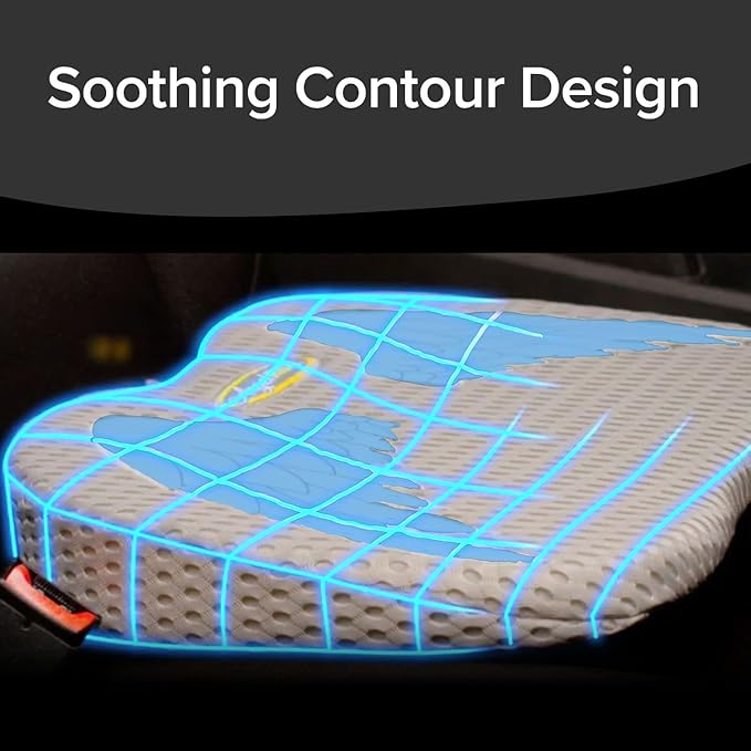 Auto Cushion with Memory Foam, AS SEEN ON Fox News, Advanced Lumbar Helps Relieve Pressure Points, Molds to Any Body, Drive in Heavenly Comfort in Any Vehicle, Breathable, Washable Cover