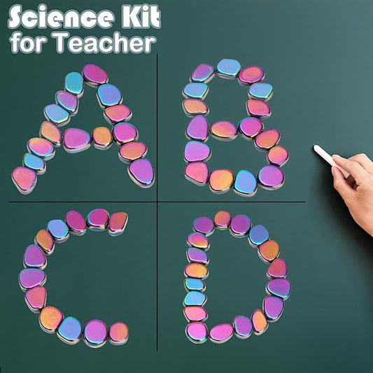 Fidget Magnet Ferrite Slime Putty Science Kit Large Fidget Toy 18 PCS Hematite Magnetic Stones for Adults, Ferrite Putty Stress Relief Neat Magnets for Office Home Refrigerator, Magnet Letter Number