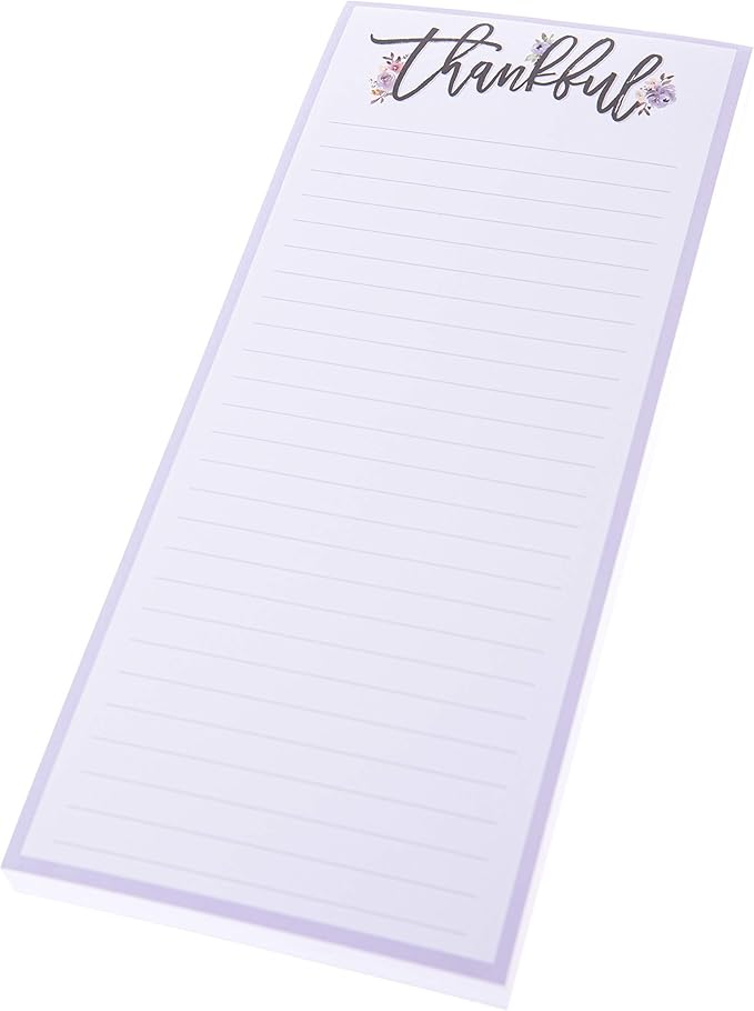 Graphique Magnetic Notepad, Religious – 100 Sheets, 4” x 9.25” x .5” – Front Says, “Thankful”, Sticks to Any Magnetic Surface, Perfect for Shopping and Grocery Lists, Makes a Great Gift (MP1345)