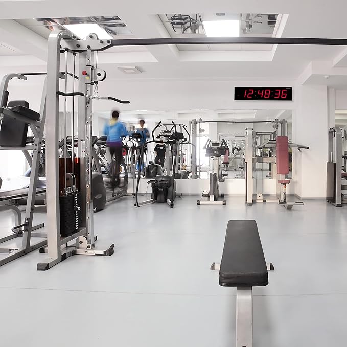 Ivation Huge Oversized 48" Large Digital LED Clock | Big Digital Clock w/Multi-Function Display – Stopwatch, Timer, Alarms, Temp & Date | 6 Brightness Levels, Time Memory & Remote (Red)